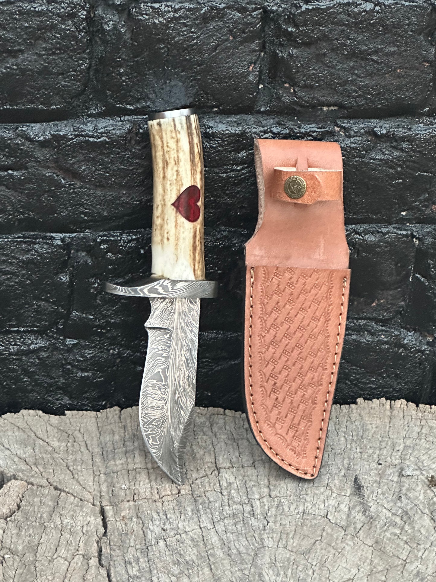 Premium Custom Damascus Skinner Knives with Bolster Handles