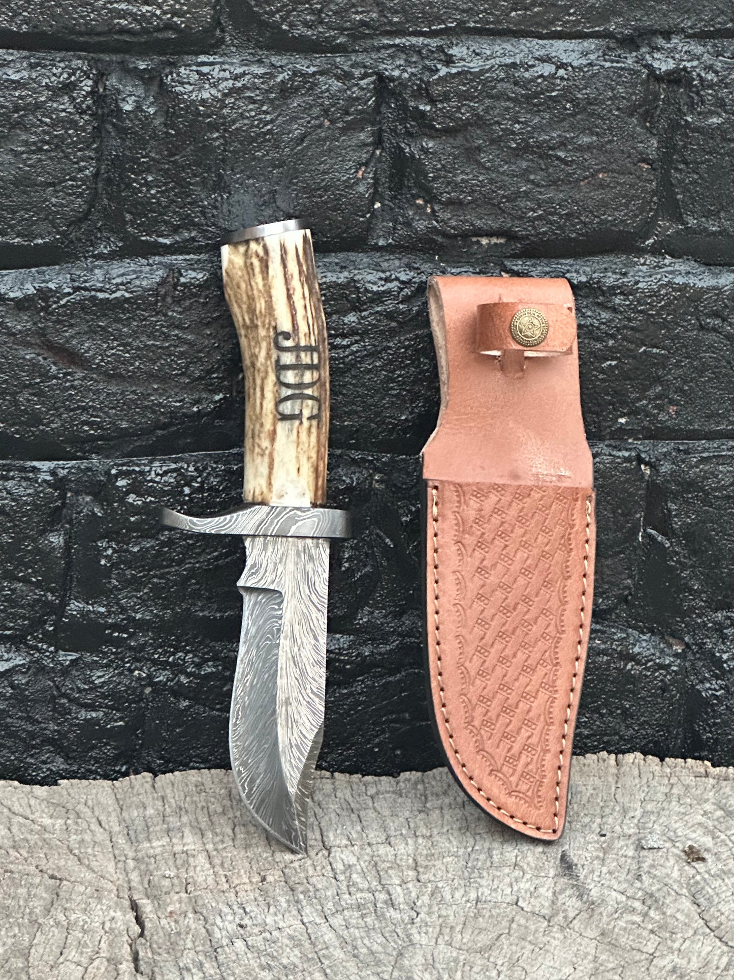 Premium Custom Damascus Skinner Knives with Bolster Handles